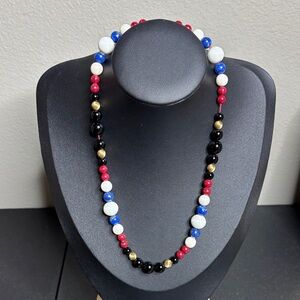 Vintage Stone Glass Beaded Necklace